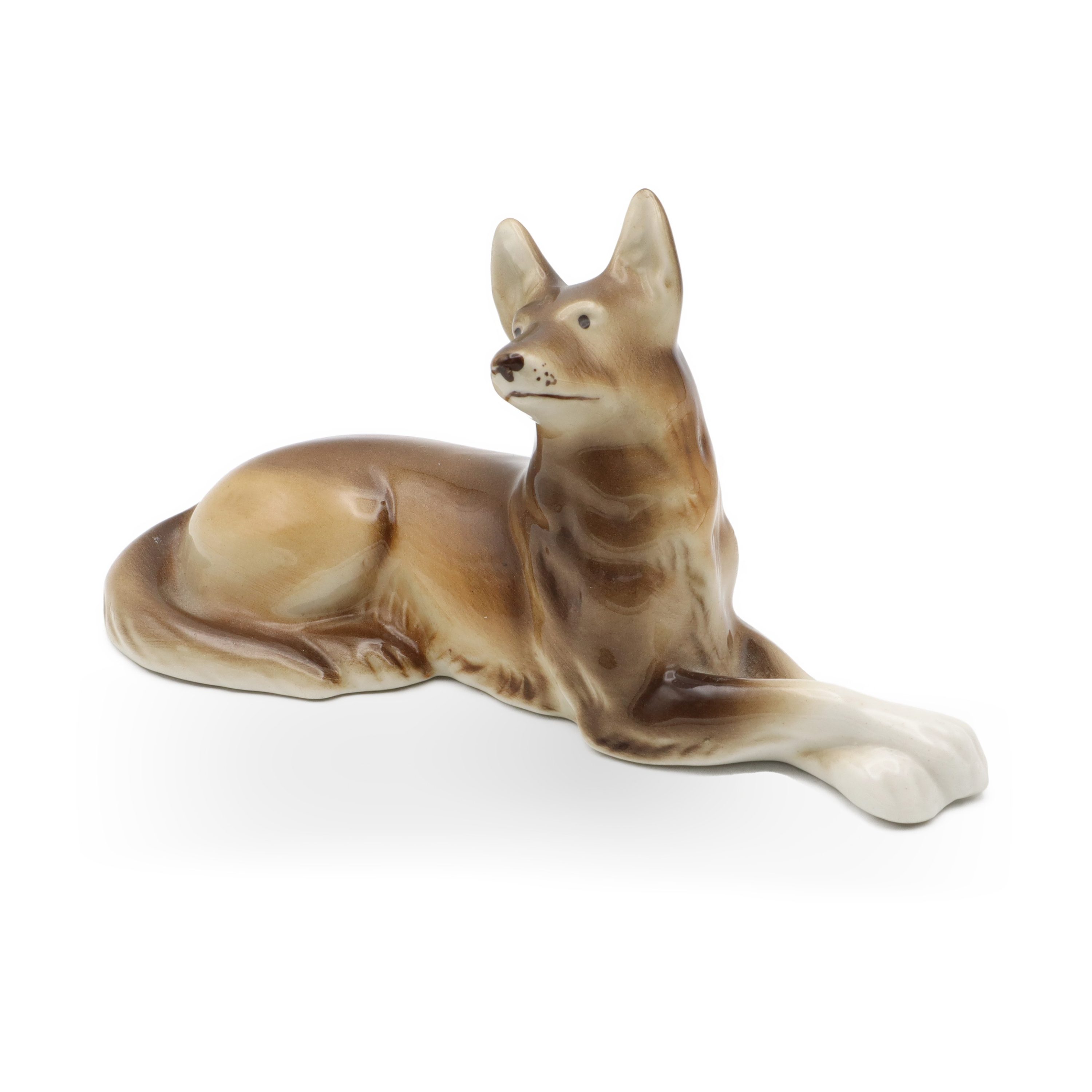 Hundefigur, Porzellanhund-Skulptur, Deutscher Schäferhund Statue, MCM Zimmer Dekoration Für Hundefreunde, Einzigartige Geschenkidee Handbemalt, Vintage Keramik Sammlerstück